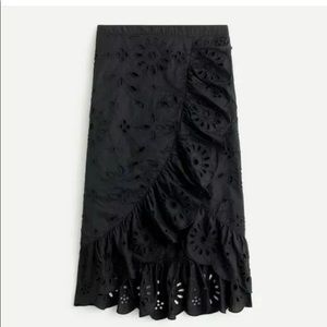 NWT J. CREW Ruffle-Front Eyelet Skirt